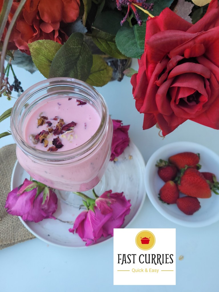 Overnight Rose Oats – Rose Strawberry Chia Oatmeal - Fast Curries